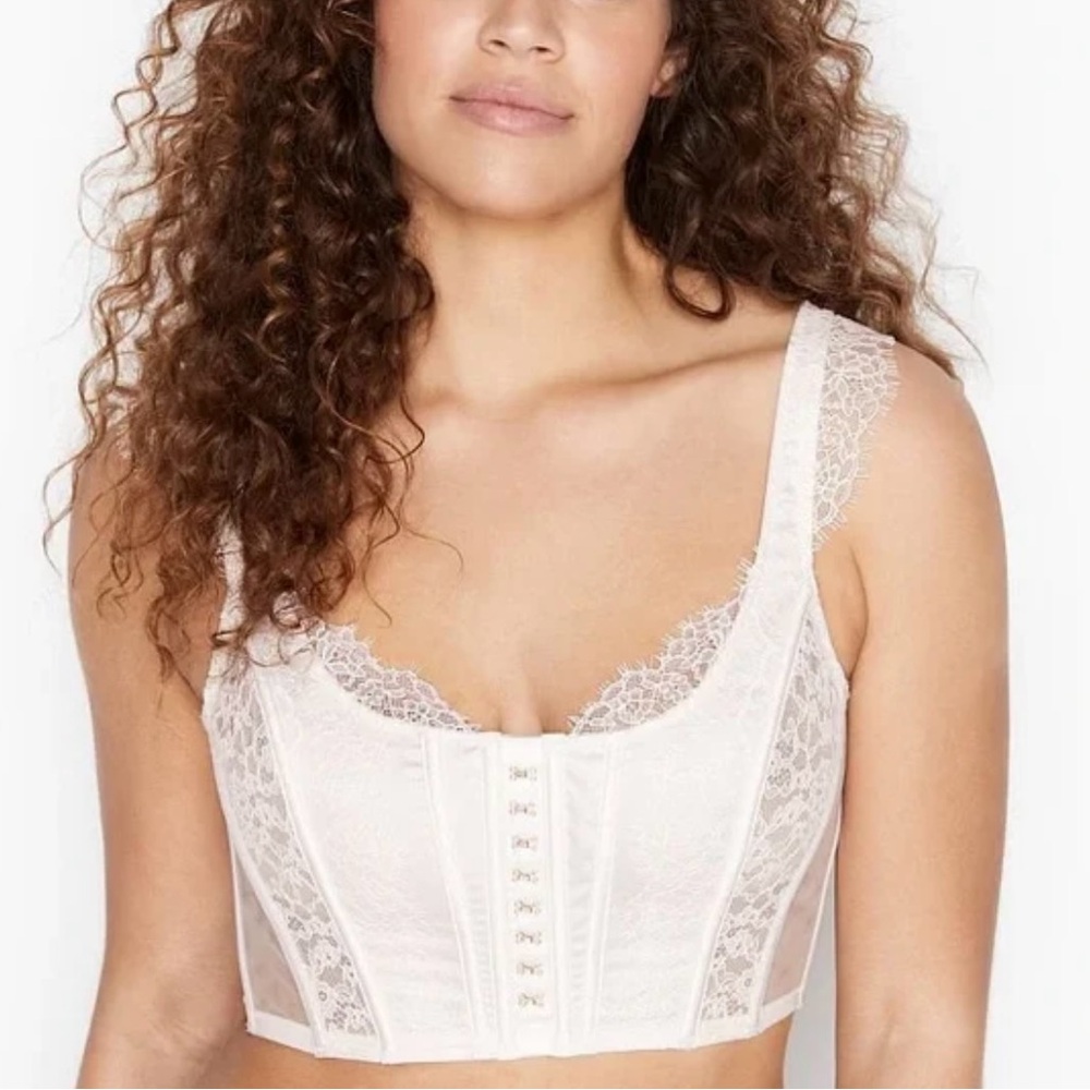 Victoria’s Secret Elegant White Lace Corset Top